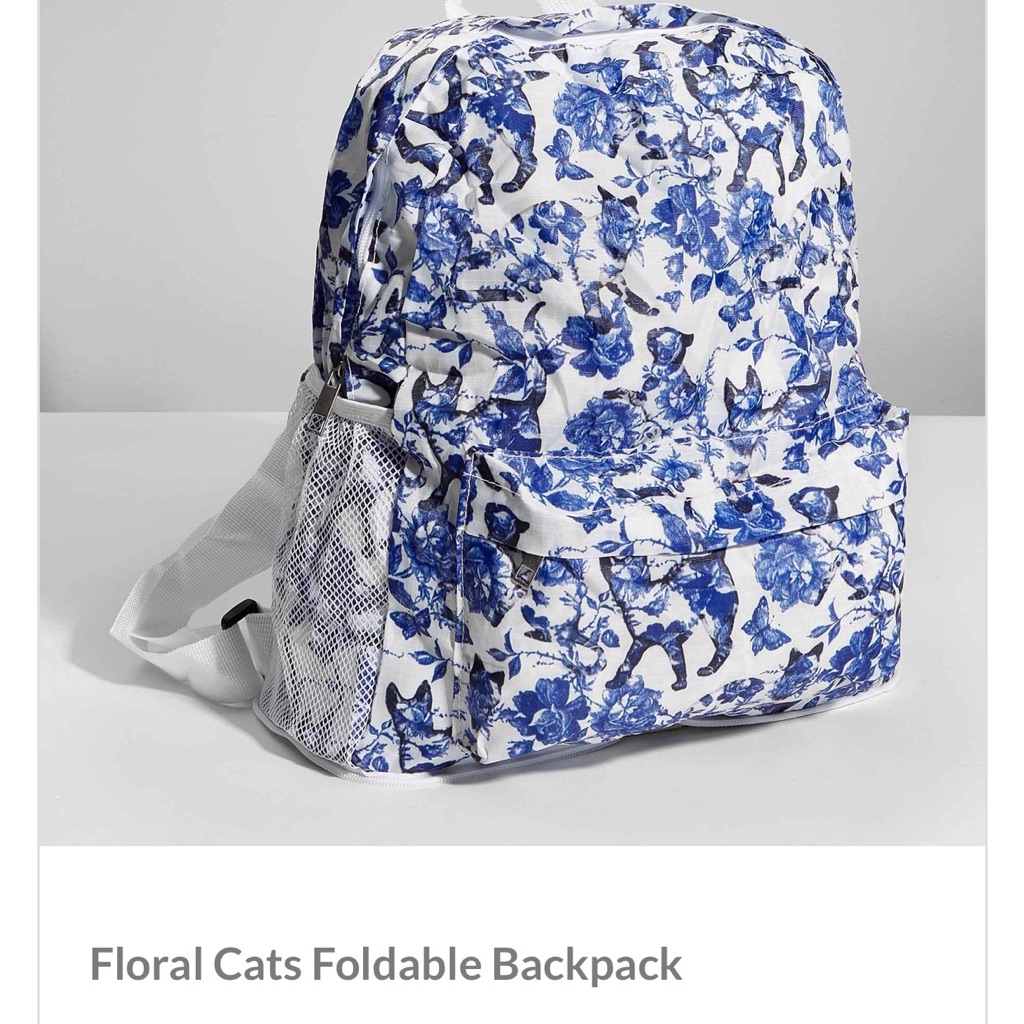 Nwt Backpack With Cat Pattern